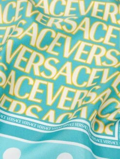 Versace La Vacanza Silk Twill Monogrammed Scarf -Fashion Jewelry & Accessories 0400018899442 ROYALBLUE A2