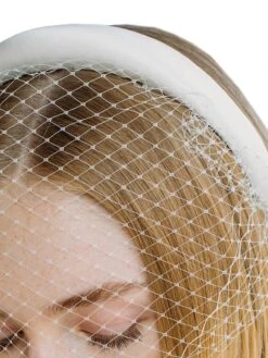 PF36 Tori Voilette Silk Satin Veil Headband -Fashion Jewelry & Accessories 0400018929670 CREAM A1
