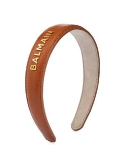 BALMAIN HAIR COUTURE Riviera Logo Leather Headband