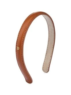 BALMAIN HAIR COUTURE Riviera B Logo Leather Headband