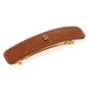 BALMAIN HAIR COUTURE Riviera Large Leather Barrette -Fashion Jewelry & Accessories 0400018941870 COGNAC