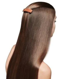 BALMAIN HAIR COUTURE Riviera Large Leather Barrette -Fashion Jewelry & Accessories 0400018941870 COGNAC A1