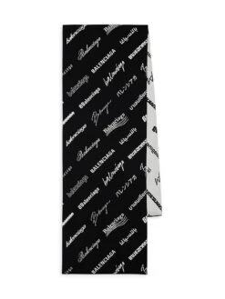 Balenciaga Logomania All Over Scarf