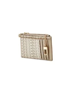 Marc Jacobs Monogram Leather Wallet -Fashion Jewelry & Accessories 0400018949122 KHAKI A2