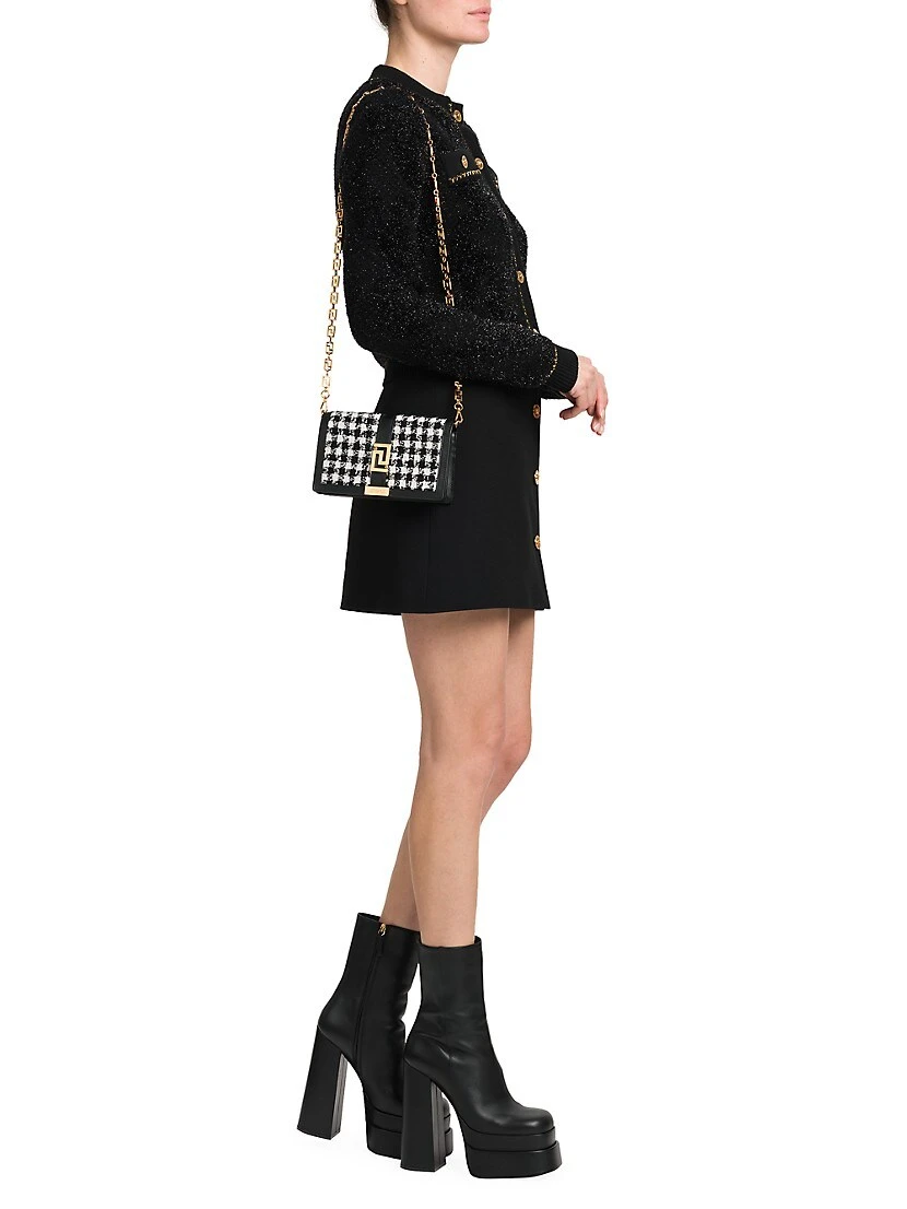 Versace La Vacanza Greca Houndstooth Tweed Wallet-On-Chain 4 Versace La Vacanza Greca Houndstooth Tweed Wallet-On-Chain - Image 2