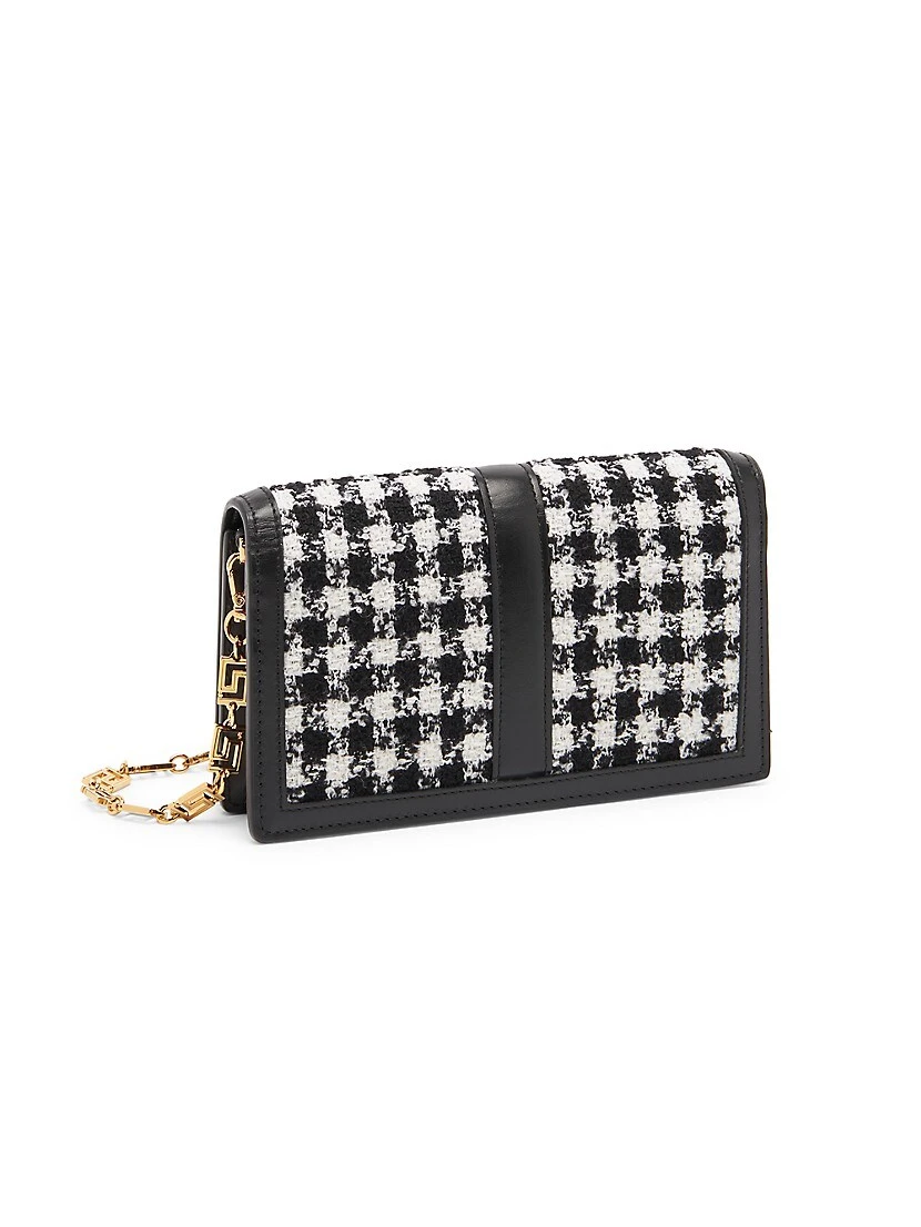 Versace La Vacanza Greca Houndstooth Tweed Wallet-On-Chain 7 Versace La Vacanza Greca Houndstooth Tweed Wallet-On-Chain - Image 5