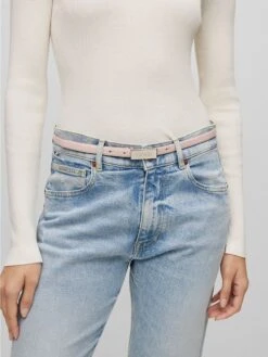 Boss Italian-Leather Belt With Logo Plaque 10 Boss Italian-Leather Belt With Logo Plaque -Fashion Jewelry & Accessories 0400019023185 LIGHTPINK A3