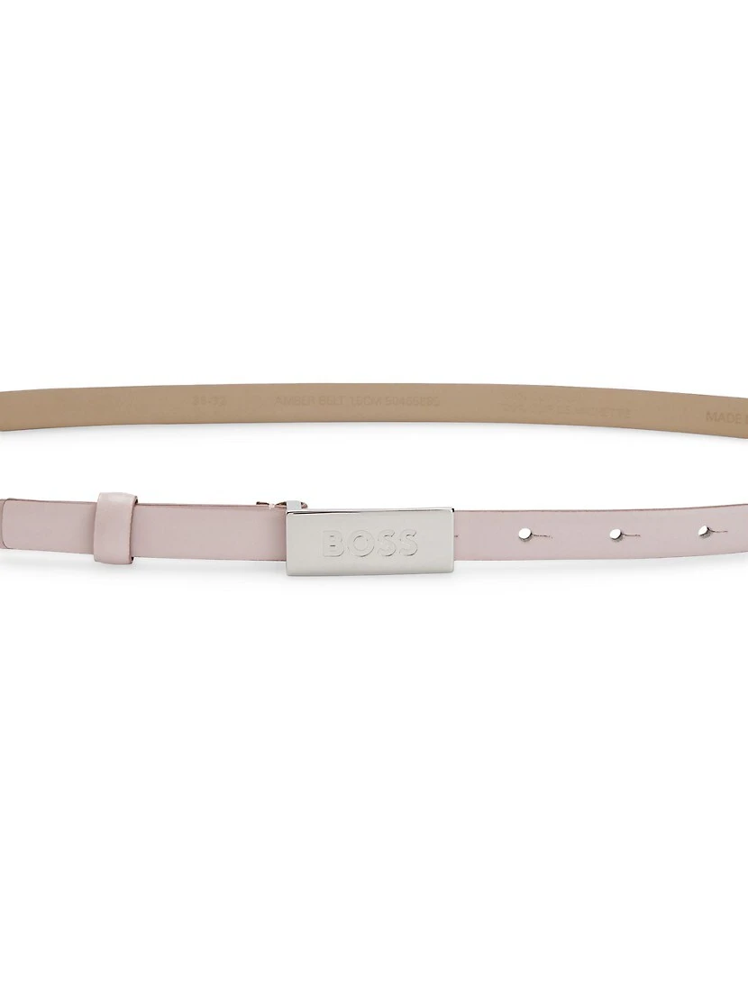 Boss Italian-Leather Belt With Logo Plaque 7 Boss Italian-Leather Belt With Logo Plaque - Image 5