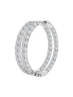 14K White Gold & 7 TCW Natural Diamond Inside-Out Hoop Earrings -Fashion Jewelry & Accessories 0400019023990 WHITEGOLD A2