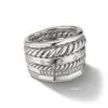 Stax Six Row Ring With Pavé Diamonds 2 Stax Six Row Ring With Pavé Diamonds -Fashion Jewelry & Accessories 0400019027303 STERLINGSILVER