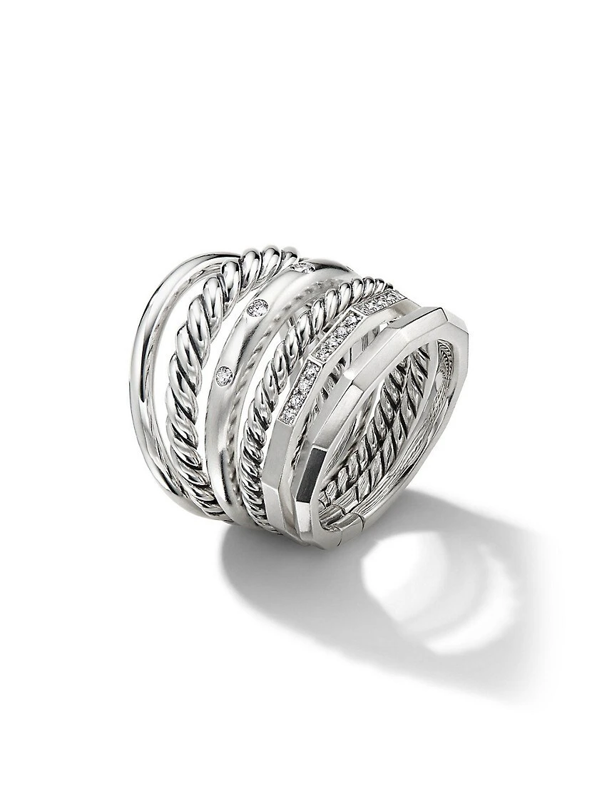 Stax Six Row Ring With Pavé Diamonds 5 Stax Six Row Ring With Pavé Diamonds - Image 3
