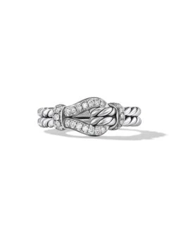 Thoroughbred Loop Ring In Sterling Silver With Pavé Diamonds -Fashion Jewelry & Accessories 0400019027312 STERLINGSILVER A1