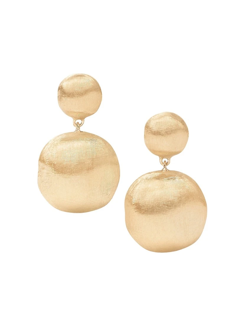 Africa 18K Yellow Gold Small Ball Drop Earrings 3 Africa 18K Yellow Gold Small Ball Drop Earrings