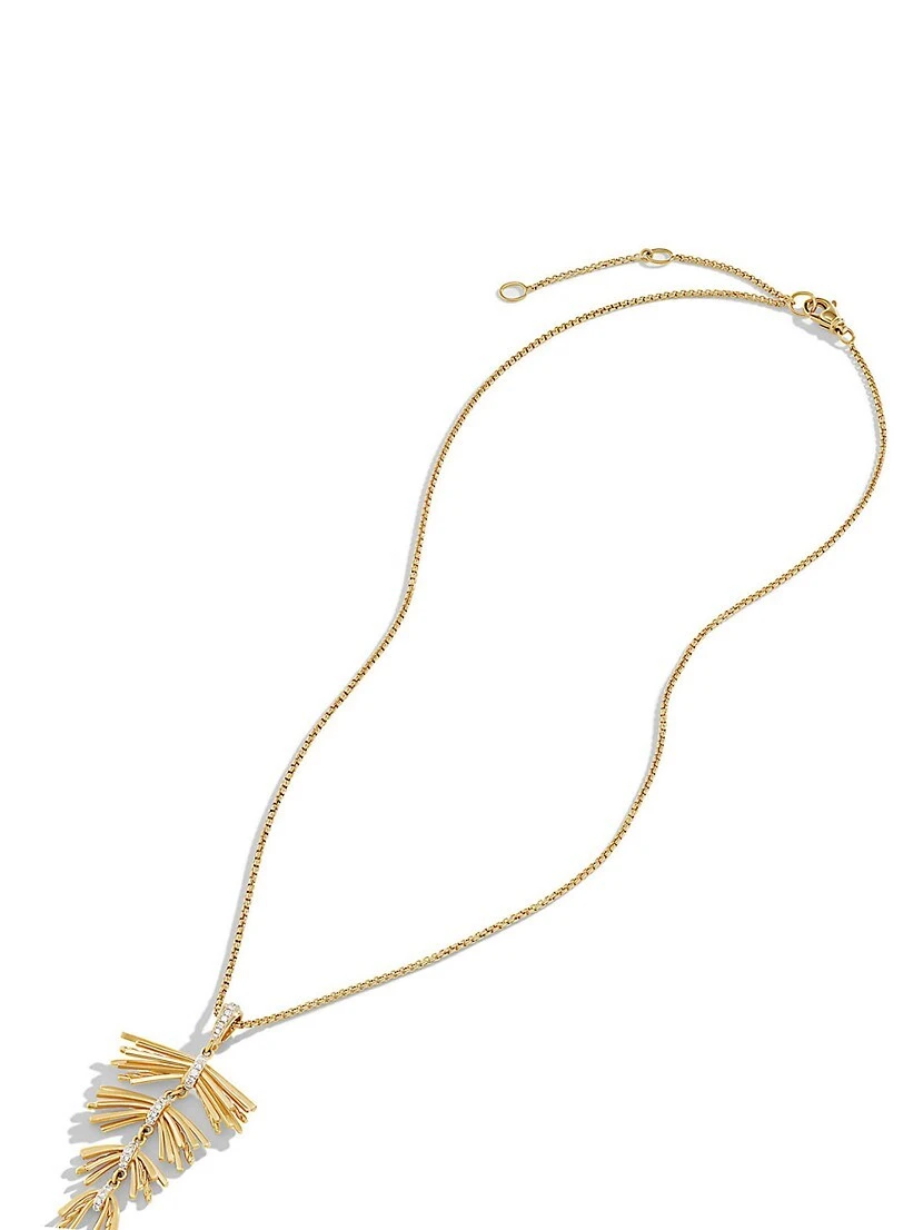 Angelika Fringe Pendant Necklace In 18K Yellow Gold With Pavé Diamonds 4 Angelika Fringe Pendant Necklace In 18K Yellow Gold With Pavé Diamonds - Image 2