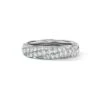 Cable Edge Band Ring In Sterling Silver With Pav&eacute Diamonds -Fashion Jewelry & Accessories 0400019098021 NOCOLOR