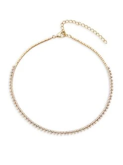 14K Yellow Gold & 2.66 TCW Diamond Dangle Tennis Necklace