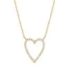 14K Yellow Gold & 0.16 TCW Diamond Open Heart Pendant Necklace 1 14K Yellow Gold & 0.16 TCW Diamond Open Heart Pendant Necklace -Fashion Jewelry & Accessories 0400019131297 YELLOWGOLD