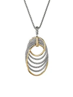 DY Origami Pendant Necklace With 18K Yellow Gold & Diamonds