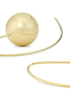 14K Yellow Gold Spherical Drop Earrings -Fashion Jewelry & Accessories 0400019140087 GOLD A3