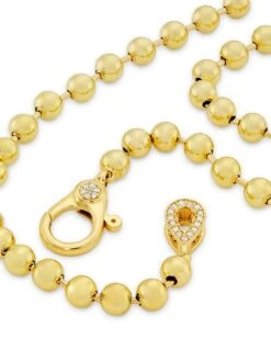 14K Yellow Gold & 0.4 TCW Natural Diamond Ball-Chain Necklace -Fashion Jewelry & Accessories 0400019140098 GOLD A2
