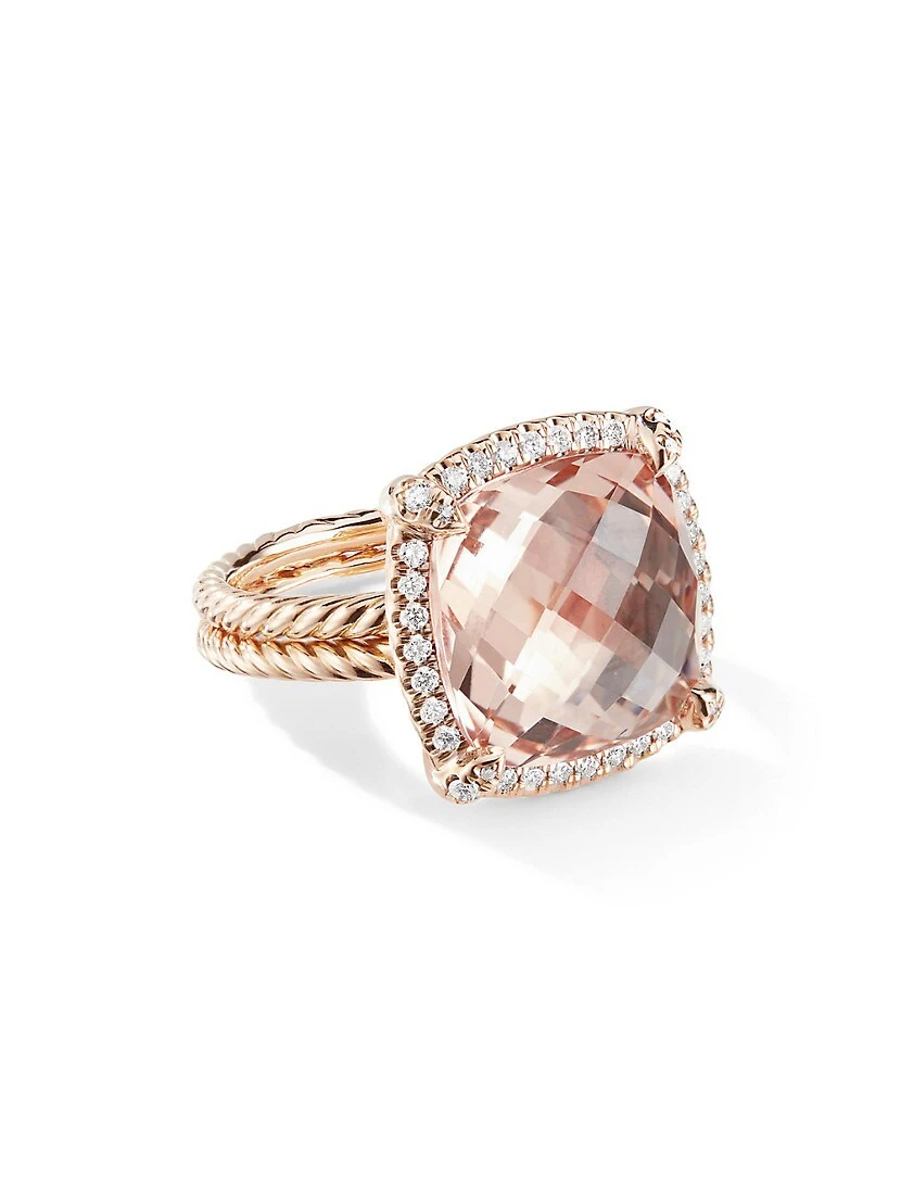 Châtelaine Pavé Bezel Ring With Diamonds In 18K Yellow Gold 3 Châtelaine Pavé Bezel Ring With Diamonds In 18K Yellow Gold