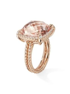 Châtelaine Pavé Bezel Ring With Diamonds In 18K Yellow Gold 8 Châtelaine Pavé Bezel Ring With Diamonds In 18K Yellow Gold -Fashion Jewelry & Accessories 0400019200708 CHAMPAGNECITRINE A2