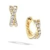 Pav&eacute Crossover Hoop Earrings In 18K Yellow Gold With Diamonds -Fashion Jewelry & Accessories 0400019200747 NOCOLOR