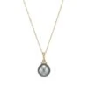 Solari Pendant Necklace With Tahitian Grey Pearl & Diamonds In 18K Yellow Gold -Fashion Jewelry & Accessories 0400019200775 YELLOWGOLD