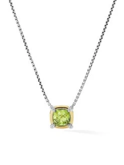 Petite Ch&acirc;telaine Pendant Necklace With 18K Gold Bezel & Pav&eacute Diamonds