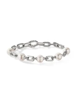 Madison Sterling Silver & 7.5-8MM Pearl Chain Bracelet