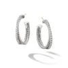 Crossover Hoop Earrings With Pavé Diamonds -Fashion Jewelry & Accessories 0400019325185 STERLINGSILVER