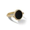DY Elements® Swivel Ring In 18K Yellow Gold With Black Onyx Reversible To Mother Of Pearl And Pavé Diamonds -Fashion Jewelry & Accessories 0400019325487 BLACKONYX