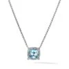 Petite Chatelaine® Pavé Bezel Pendant Necklace With Diamonds 2 Petite Chatelaine® Pavé Bezel Pendant Necklace With Diamonds -Fashion Jewelry & Accessories 0400019326724 BLUETOPAZ