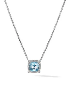 Petite Chatelaine® Pavé Bezel Pendant Necklace With Diamonds