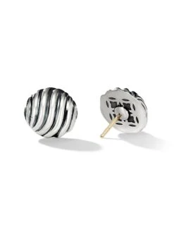Sculpted Cable Stud Earrings -Fashion Jewelry & Accessories 0400019327216 STERLINGSILVER A1