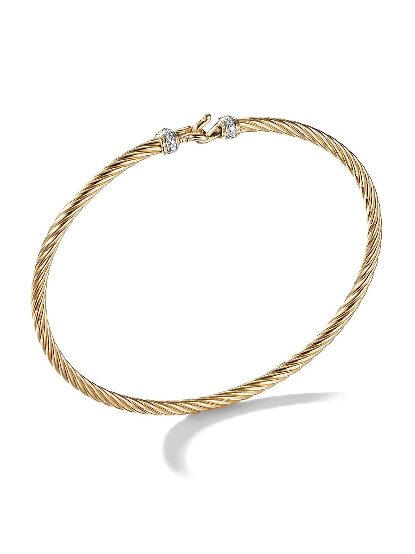 Cable Collectibles Buckle Bracelet In 18K Yellow Gold 3 Cable Collectibles Buckle Bracelet In 18K Yellow Gold