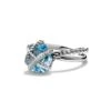 Cable Wrap Ring With Gemstone & Diamonds -Fashion Jewelry & Accessories 0400019346902 BLUETOPAZ