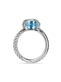 Cable Wrap Ring With Gemstone & Diamonds -Fashion Jewelry & Accessories 0400019346902 BLUETOPAZ A3