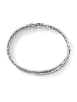 Crossover Bracelet With Diamonds -Fashion Jewelry & Accessories 0400019347137 DIAMOND A1