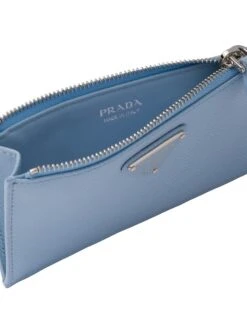 Prada Saffiano Leather Card Holder 7 Prada Saffiano Leather Card Holder -Fashion Jewelry & Accessories 0400019404687 BLUE A2