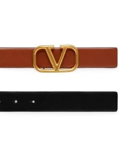 Valentino Garavani Reversible Vlogo Signature Belt -Fashion Jewelry & Accessories 0400019407916 SADDLEBROWNBLACK A2