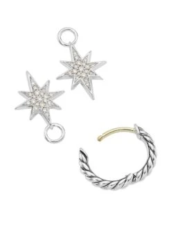 Cable Collectibles North Star Drop Earrings With Pav&eacute Diamonds -Fashion Jewelry & Accessories 0400019483606 NOCOLOR A2
