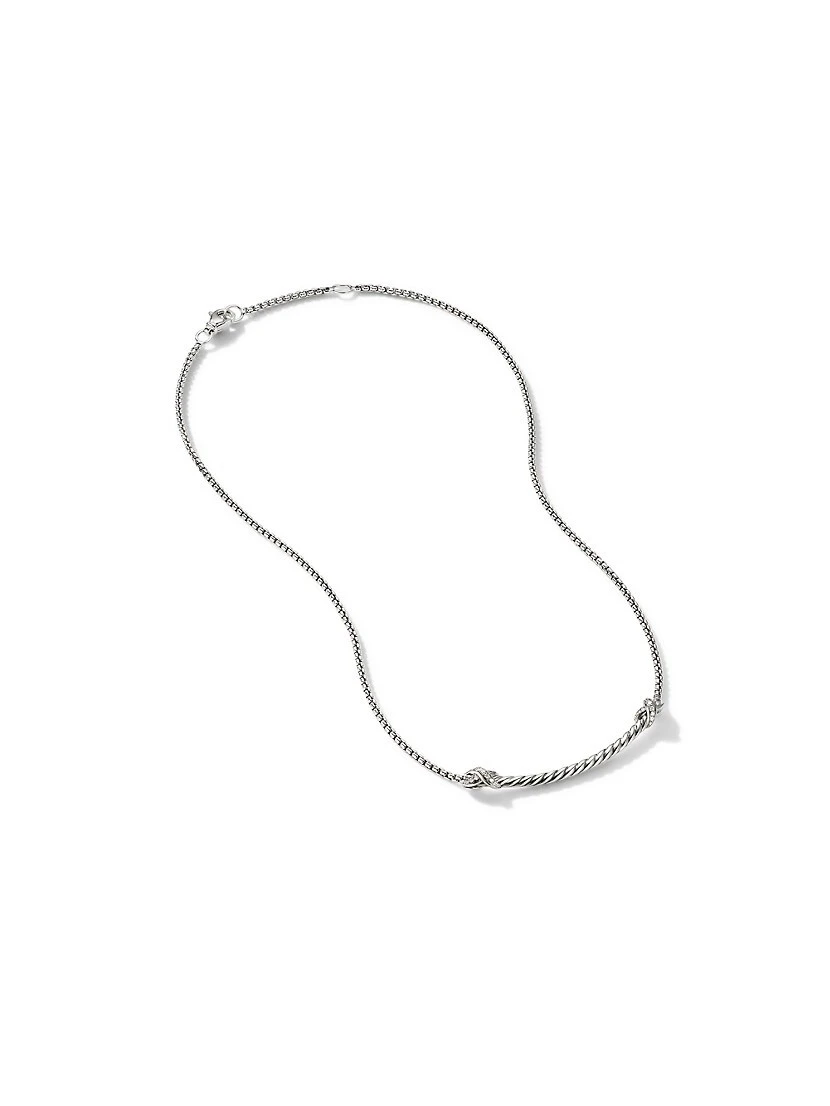 Petite X Bar Station Necklace With Pavé Diamonds 4 Petite X Bar Station Necklace With Pavé Diamonds - Image 2