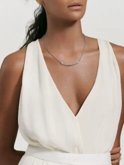 Petite X Bar Station Necklace With Pavé Diamonds 7 Petite X Bar Station Necklace With Pavé Diamonds -Fashion Jewelry & Accessories 0400019483607 STERLINGSILVER A4