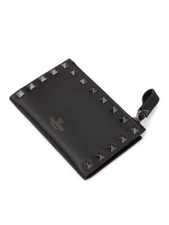 Valentino Garavani Rockstud Calfskin Cardholder With Zip 9 Valentino Garavani Rockstud Calfskin Cardholder With Zip -Fashion Jewelry & Accessories 0400019554248 BLACK A2