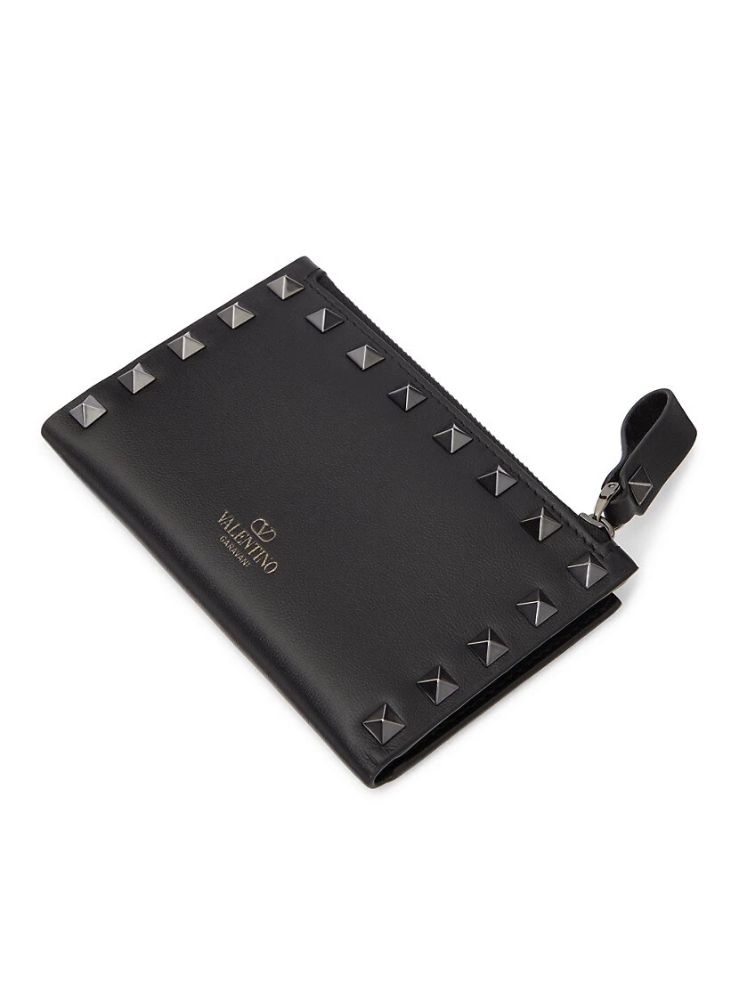 Valentino Garavani Rockstud Calfskin Cardholder With Zip 5 Valentino Garavani Rockstud Calfskin Cardholder With Zip - Image 3