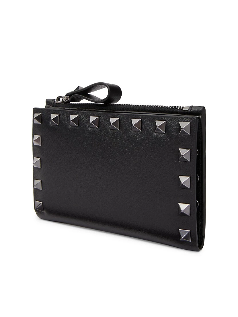 Valentino Garavani Rockstud Calfskin Cardholder With Zip 6 Valentino Garavani Rockstud Calfskin Cardholder With Zip - Image 4