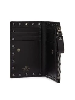 Valentino Garavani Rockstud Calfskin Cardholder With Zip 11 Valentino Garavani Rockstud Calfskin Cardholder With Zip -Fashion Jewelry & Accessories 0400019554248 BLACK A4