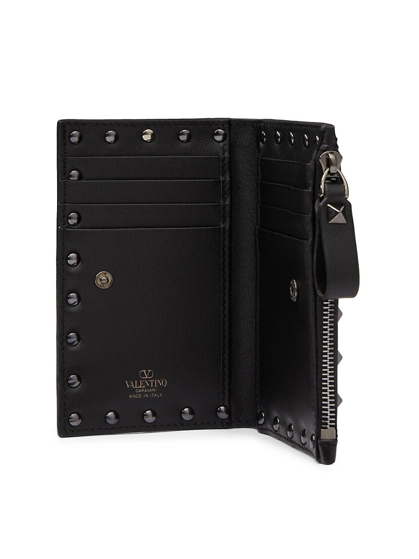 Valentino Garavani Rockstud Calfskin Cardholder With Zip 7 Valentino Garavani Rockstud Calfskin Cardholder With Zip - Image 5
