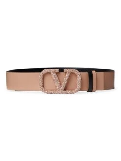 Valentino Garavani Vlogo Signature Reversible Shiny Calfskin Belt 40 MM